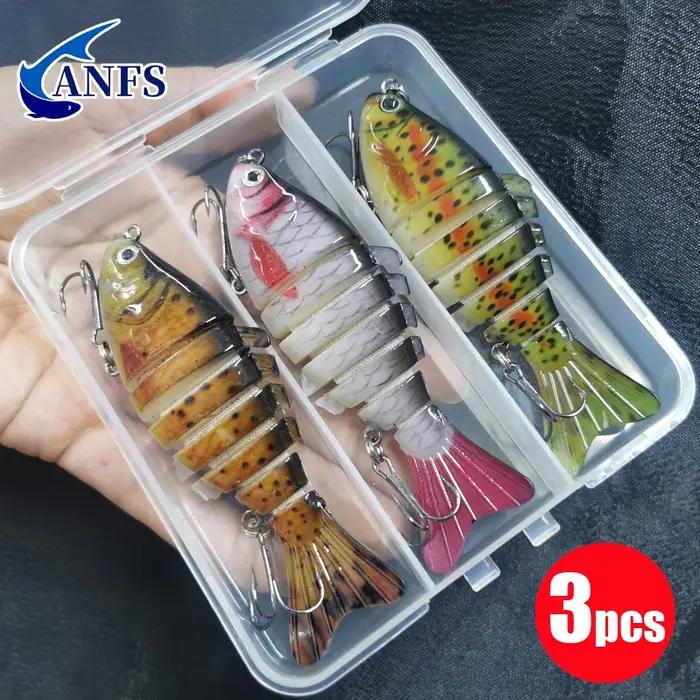 3 pièces leurres de pêche coulants appâts artificiels bioniques multi-articulés appâts artificiels d