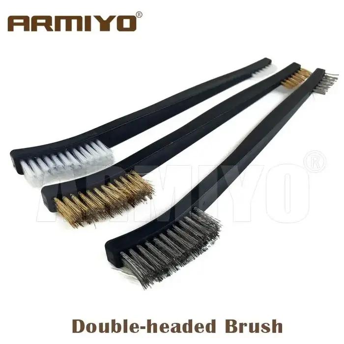 Armiyo fil à Double tête/brosse en Nylon pistolet baril Kit de nettoyage pistolet outil de nettoyage tir Paintball accessoires 3 pièces/ensemble