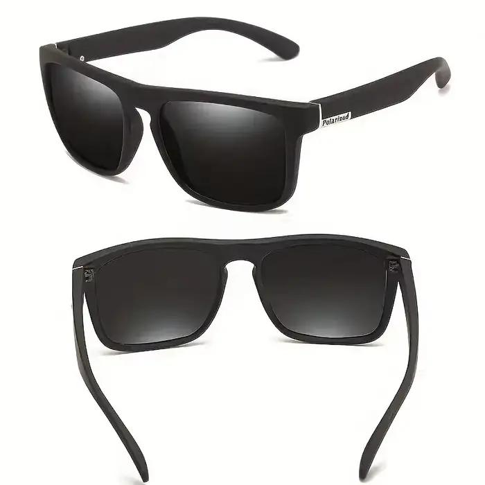 Lunettes de soleil carrées polarisées pour hommes et femmes, lunettes de soleil en plastique vintage