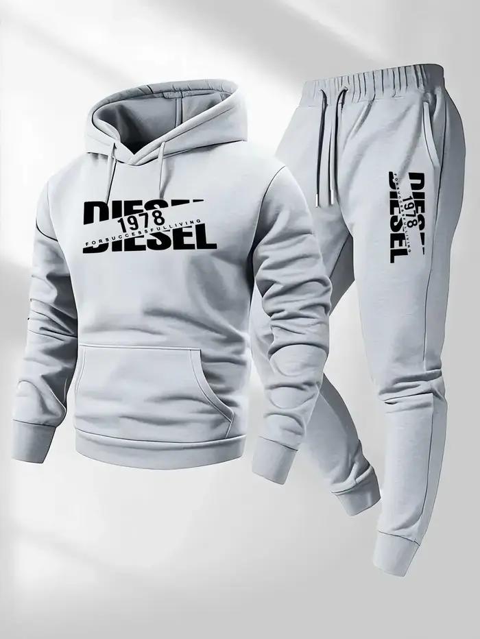 Hommes mode impression survêtement sweat à capuche + pantalons