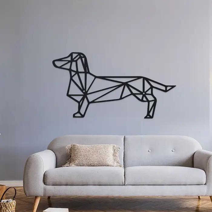 Charmant art mural teckel en métal – Conception unique de silhouette de chien – Pour la décoration intérieure et extérieure – Cadeau parfait pour les amoureux des chiens