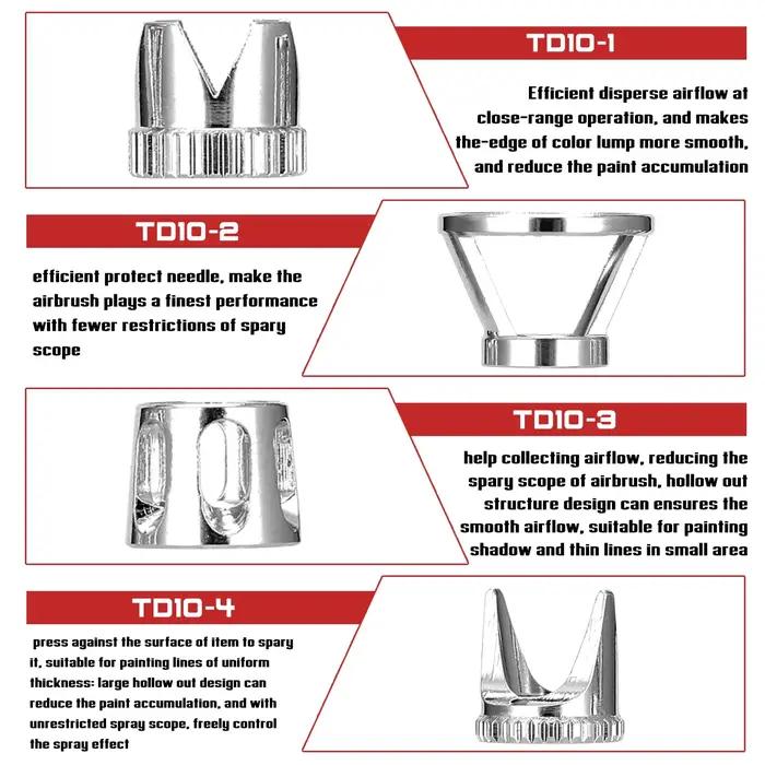 Kit d'accessoires pour capuchon de couvercle d'aérographe, couronne/Tomahawk/condensage creux/forme