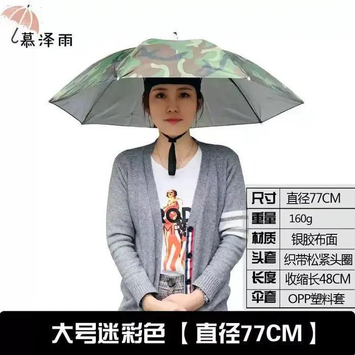 Chapeau parapluie, parasol monté sur la tête