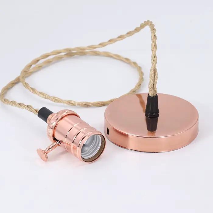 Lustre Vintage en aluminium E27, support de lampe pour ampoule Led/Edison 110V 220V, lampe suspendue