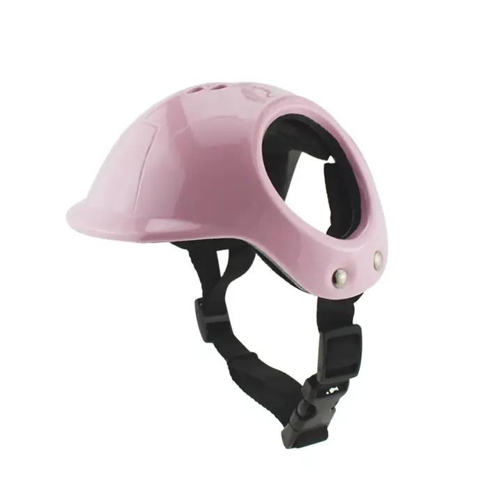 Casque pour chien avec trous pour les oreilles, casque de sécurité rigide pour animaux de compagnie, chapeau léger pour chiens pour les activités de plein air, les voyages, le camping