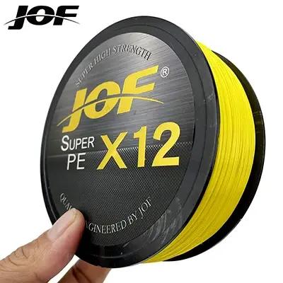 JOF 12 brins tresse PE ligne de pêche 300M 500M 100M forte résistance à l'abrasion