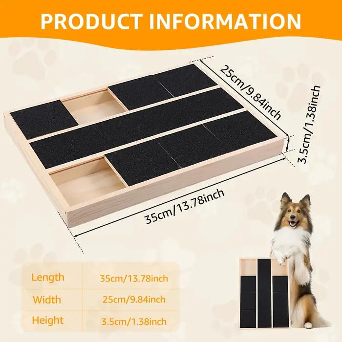 Planche à gratter pour ongles de chien avec boîte de friandises intégrée, tampon de meulage pour chiots en bois, lime à ongles pour chien, planche à papier de verre pour chiens de petite et moyenne taille occasions spéciales