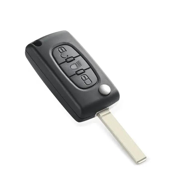 KEYYOU pour Peugeot 307 3008 308 408 433MHz ID46 7941 CE0536 CE0523 clé rabattable 2 boutons VA2/HU8