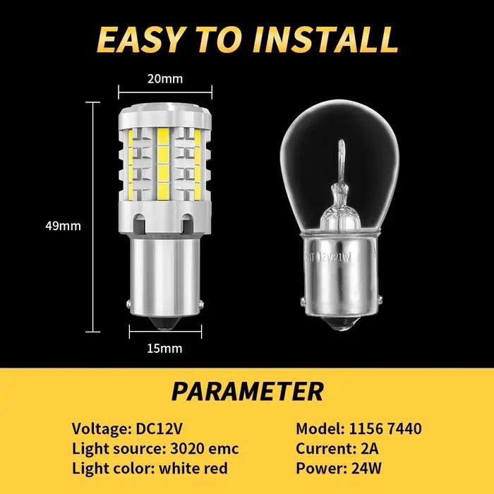 Oprah 2 pièces PY21W LED CANBUS clignotant BA15S P21W 1156 BAU15S ampoule 3020SMD voiture LED feu de