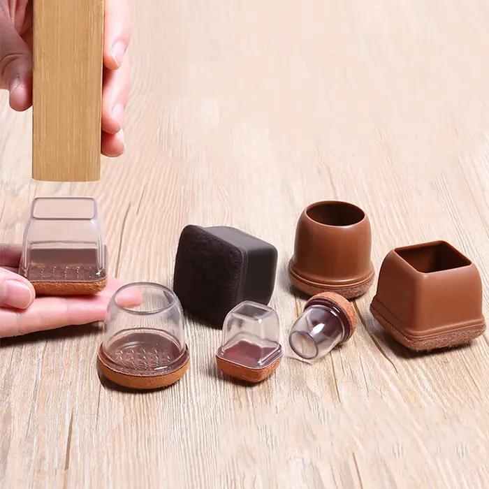 Capuchons de protection antidérapants pour pieds de Table ou de chaise, en feutre, carré, pour meubl