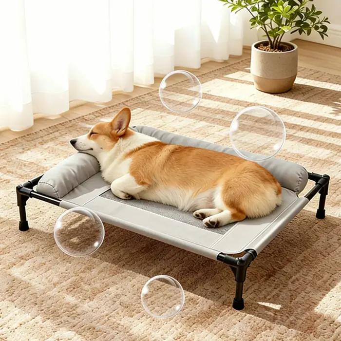 Lit pour chien polyvalent avec cadre métallique