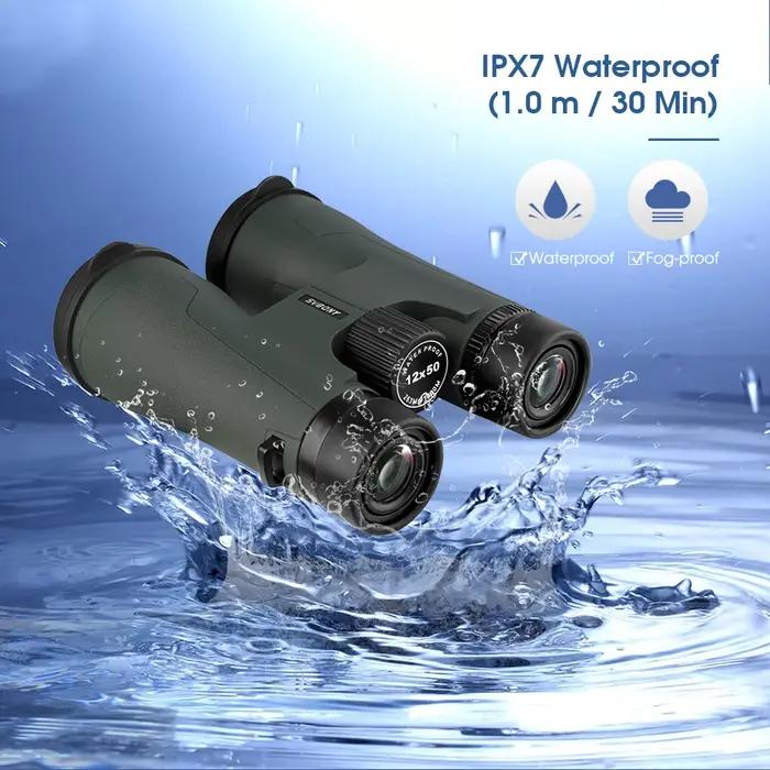Jumelles SVBONY SA203 12x50 professionnelles puissantes BAK4 IPX7 étanches observation oiseaux astronomie