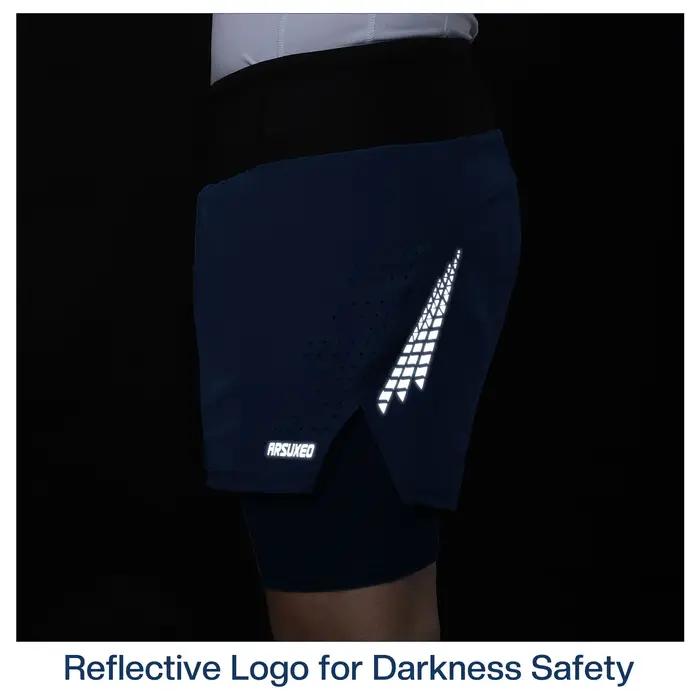 ARSUXEO short de course sur sentier pour hommes vêtements de sport 2 en 1 poches enveloppantes exerc