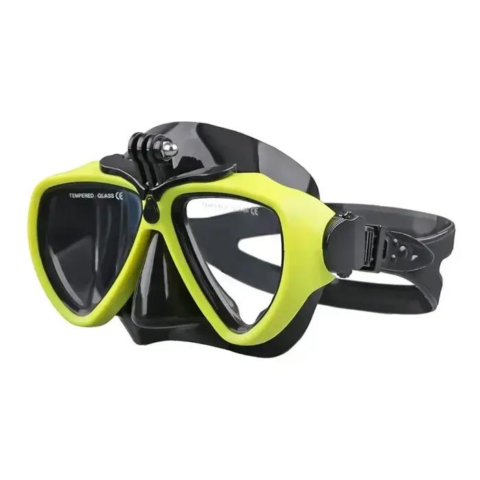 Masque de plongée sous-marine premium pour adulte, avec support de caméra, anti-buée, verre trempé,