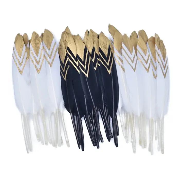 Plumes de canard trempées en or pour l'artisanat