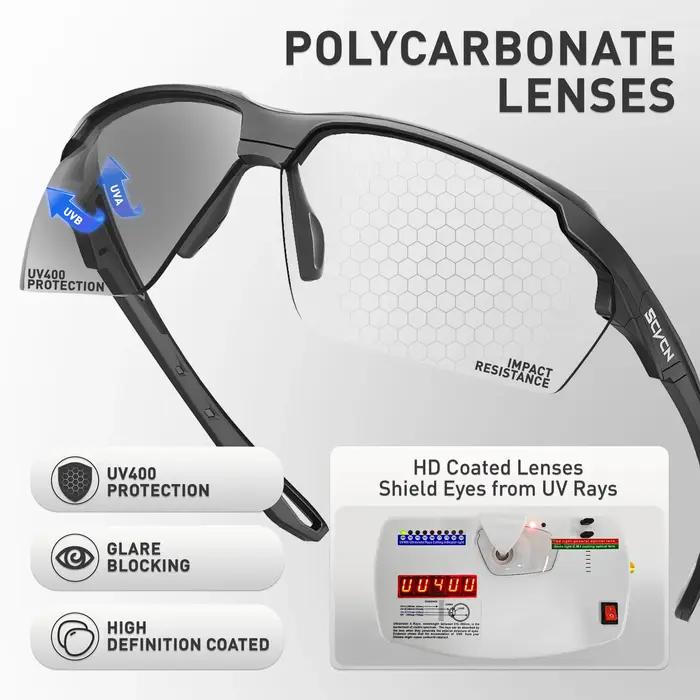 Lunettes photochromiques cyclisme VTT running - UV400 hommes femmes sports extérieurs