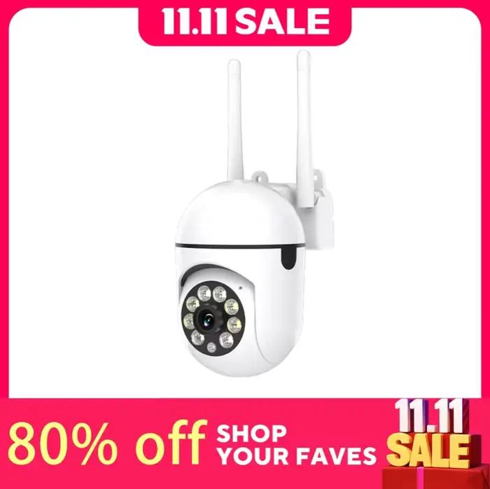 Caméra de sécurité WiFi 8MP vision nocturne IR détection mouvement PTZ 355° pour surveillance maison enfant