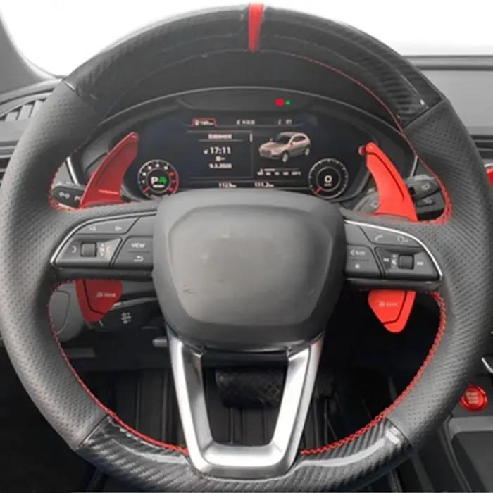 Housse de volant de voiture personnalisée en daim antidérapant, accessoires de voiture tressés origi