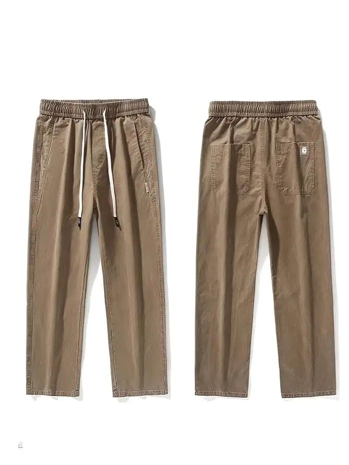 Pantalon Cargo droit décontracté pour hommes, jambe large, marron, Long, Cargo, travail d'affaires,