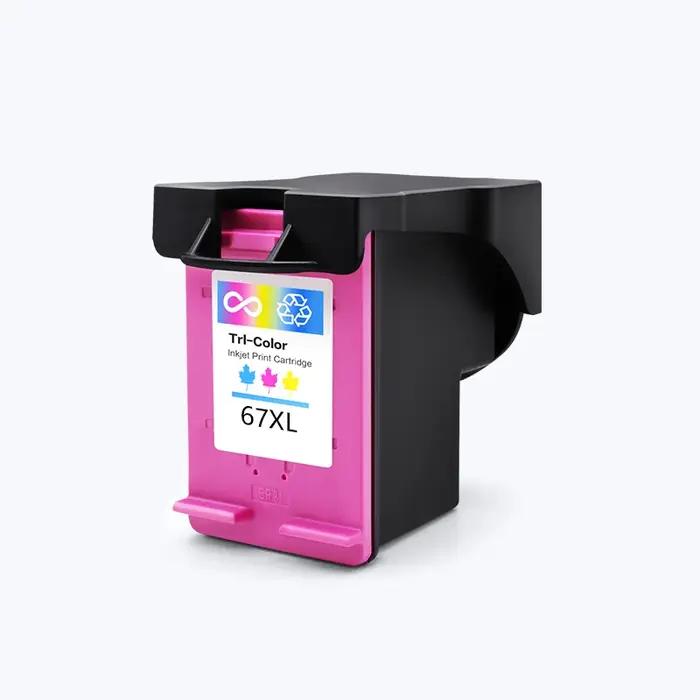 Cartouches d'encre rechargeables pour HP 67 67XL Deskjet 2723 1225 2755 4152 4155 4158 4200 Envy 6030 6052 6055 6058 6400
