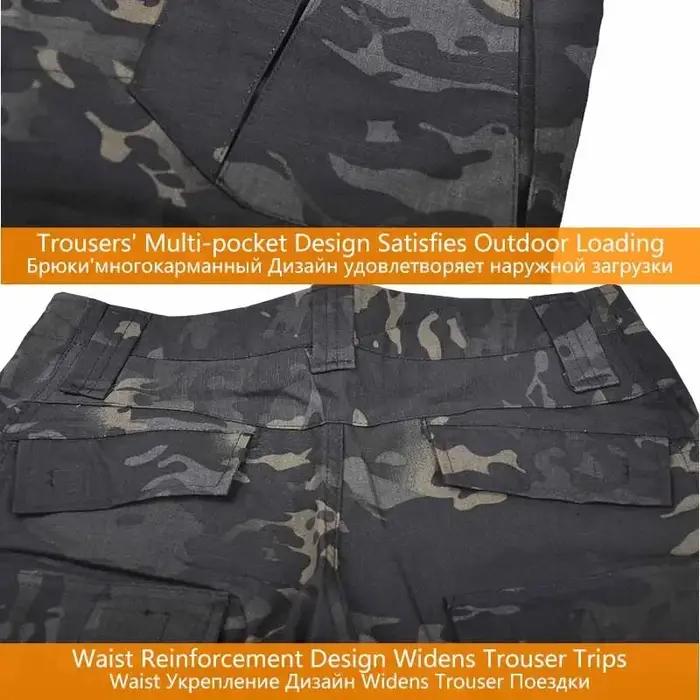 Veste tactique camouflage multicam pour chasse et airsoft - Pantalon de combat professionnel homme