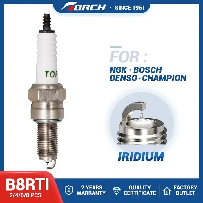 2-8 pièces Bougies d'Etincelles Iridium TORCH B8RTI Remplace pour 96067/CPR8EAIX-9 4465/CPR8EAGP-9 9