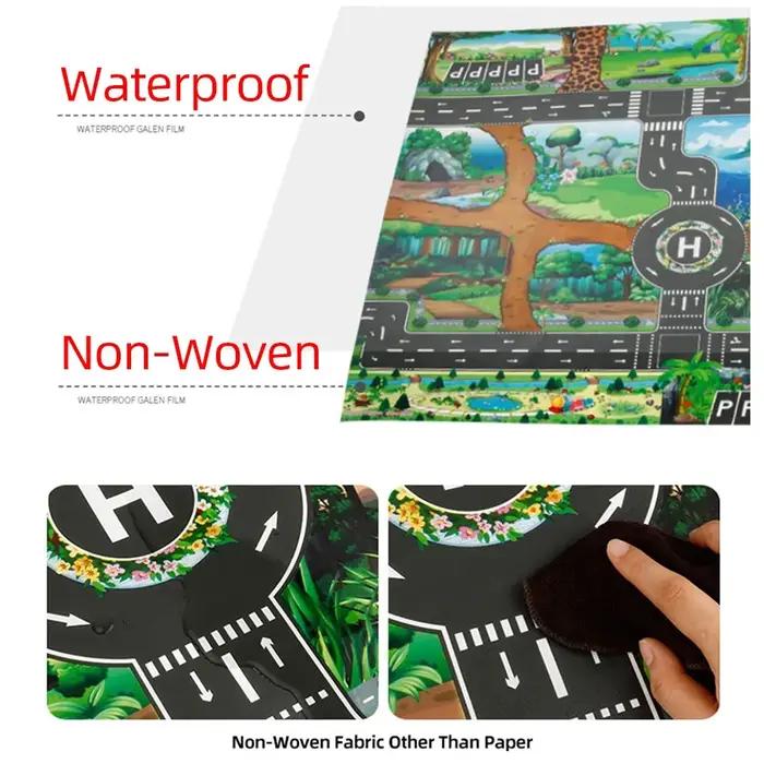 100x130 enfants tapis de jeu ferme route Portable carte bébé tapis éducatifs enfant en bas âge dinos