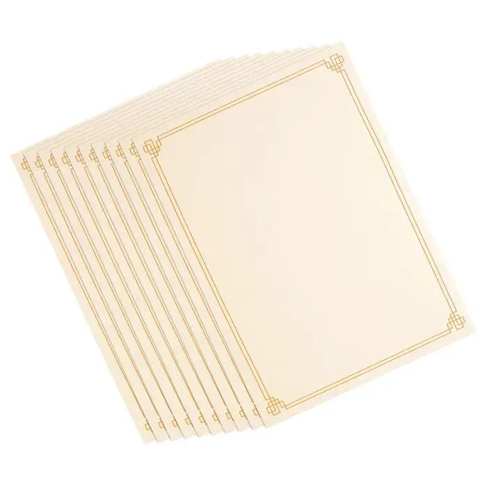 15 Feuilles de Papier Certificat A4 Vierge, Imprimable et Inscriptible, pour Diplômes, Récompenses S