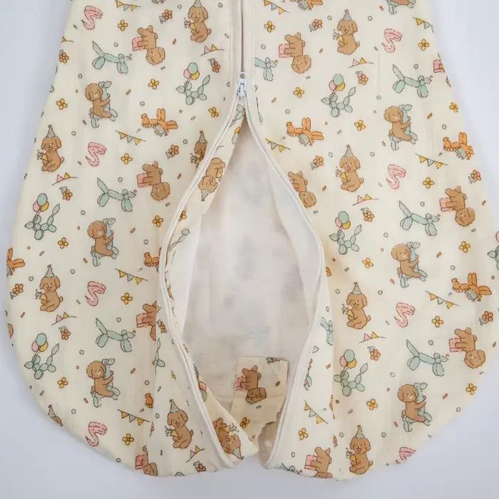 Sac de couchage pour bébé, manches amovibles, gaze fine et respirante en coton, conception à fermetu