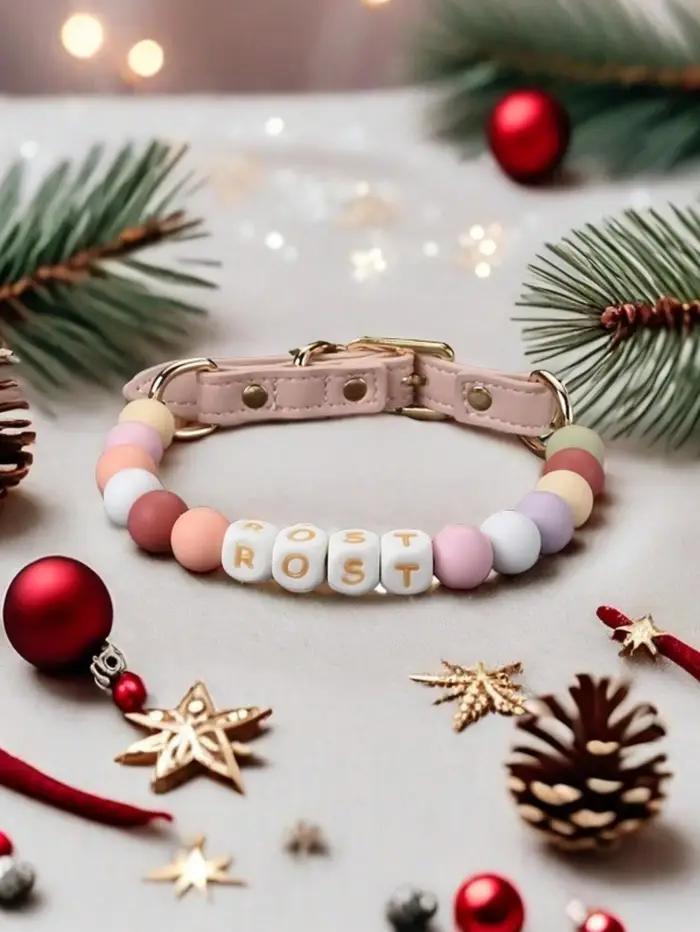 1 collier pour chien personnalisé avec perles et boucle
