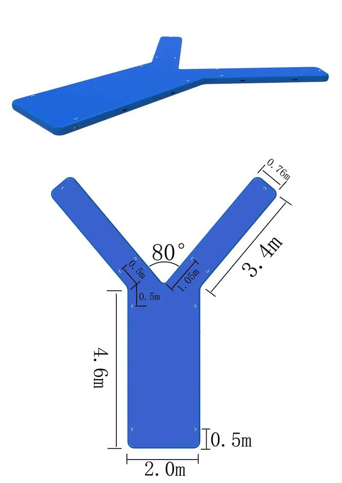 Plate-forme gonflable de quai de bateau à moteur de ponton de Y dock de Jetski d'île flottante d'eau