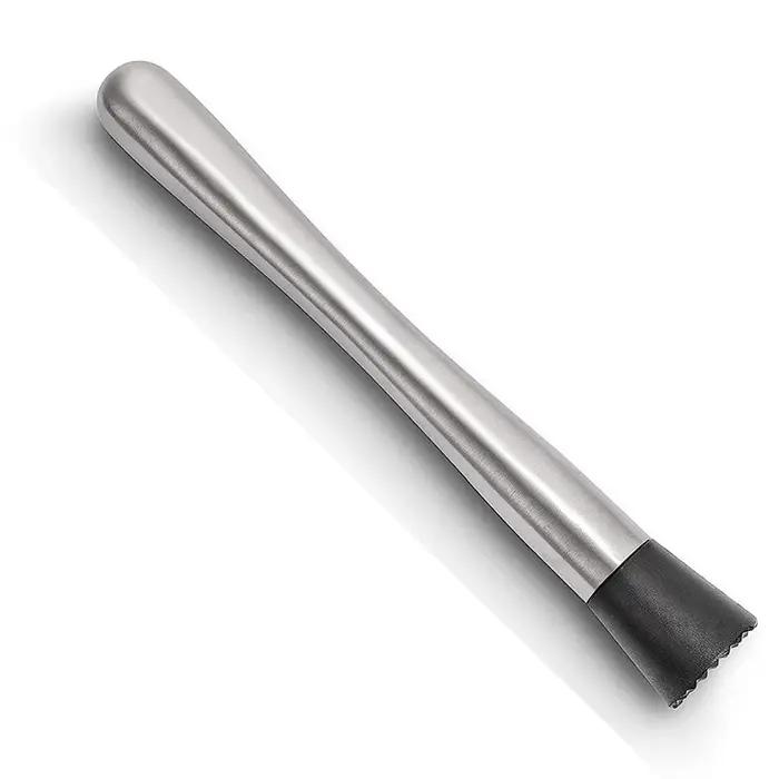 LMETJMA 10 pouces acier inoxydable Cocktail Muddler et cuillère à mélanger professionnel Bar