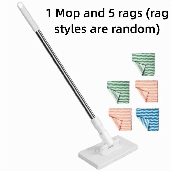Nouveau avec 3 chiffons réutilisables vadrouille mains libres 360 ° Serre-tête rotative, Clip de vadrouille automatique, élimination de la poussière de vadrouille de serviettes