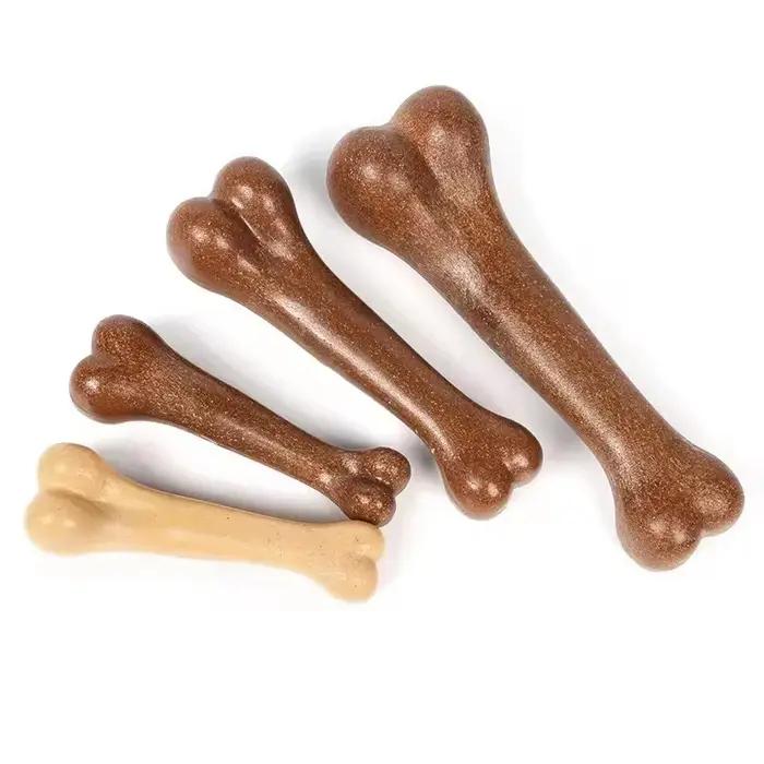 Jouet à mâcher en forme d'os pour chiens saveur bacon de bœuf occasionnels de jeu et soins bucco-dentaires pour chiens agressifs et actifs