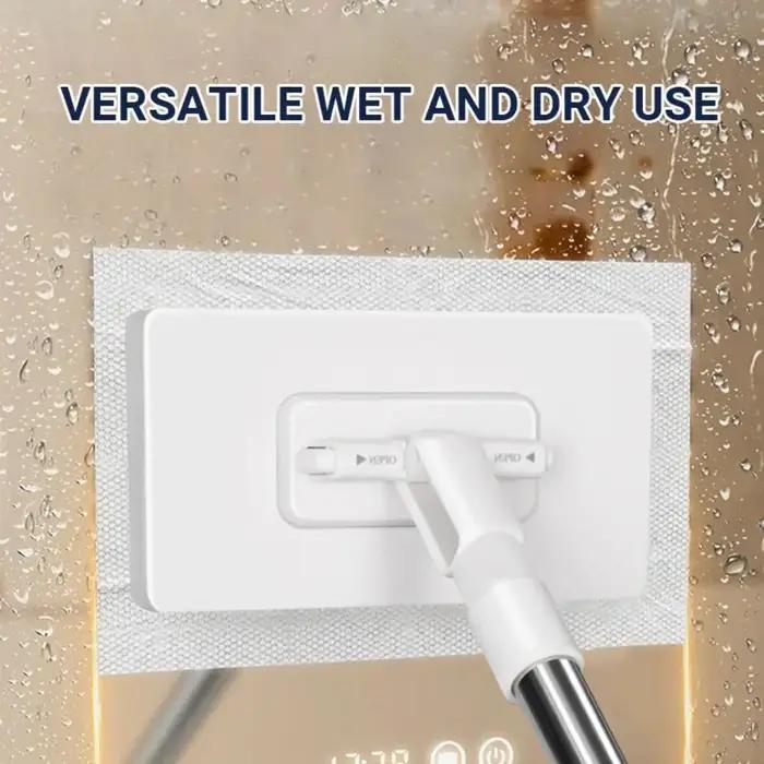 Nouveau avec 3 chiffons réutilisables vadrouille mains libres 360 ° Serpillères anti-poussière à tête rotative