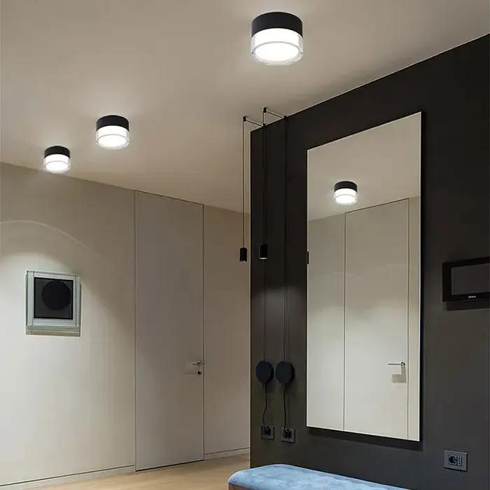 LED Downlight monté en Surface plafonnier nordique 9W 12W 15W 18W spot à intensité variable circulai