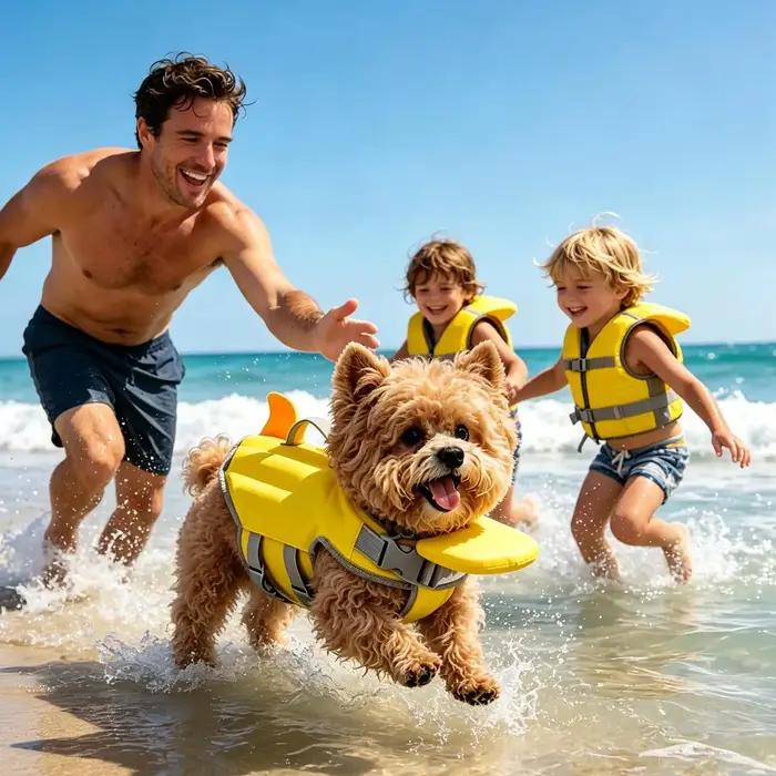 Gilet de sauvetage pour chien en forme de requin