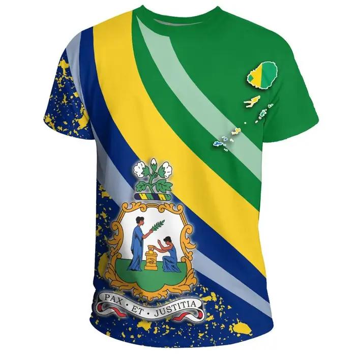T-Shirt Saint Vincent et les Grenadines imprimé en 3D pour homme et femme, décontracté, hip hop, casual, pour toutes occasions, printemps, été, automne