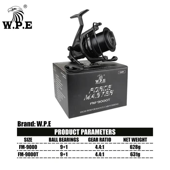 W.P.E-Moulinet de pêche à la carpe FM9000, 9 + 1 roulements à billes, rapport d'engrenage 4.4:1, bob