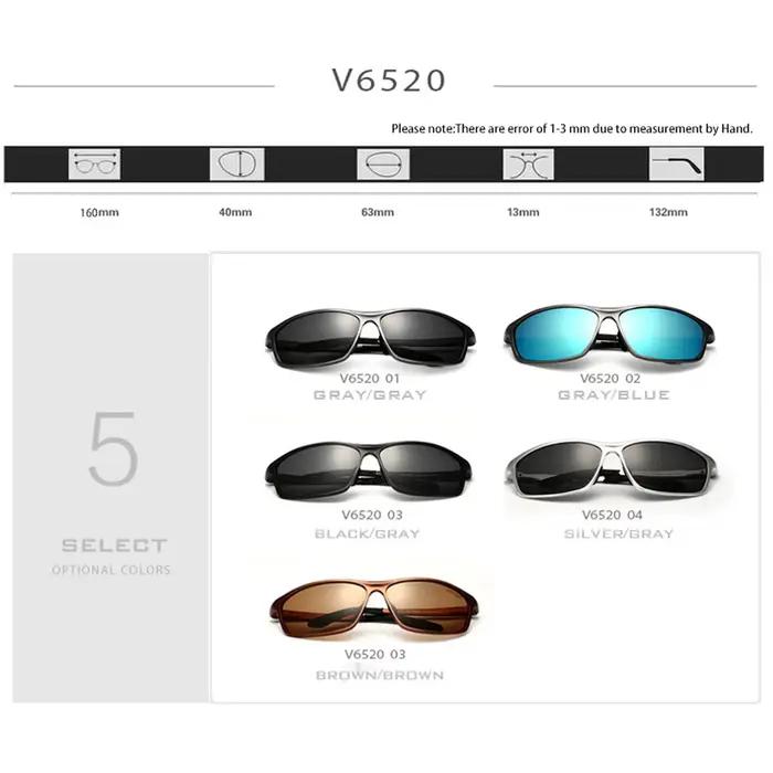 VEITHDIA lunettes de soleil en aluminium hommes polarisées UV400 lentille Sport en plein air conduit