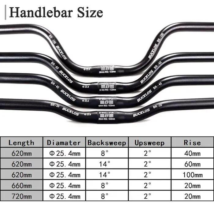 BUCKLOS 25.4mm 31.8mm guidon de vélo 620/660/720/780mm guidon d'hirondelle de vélo ultraléger Type M