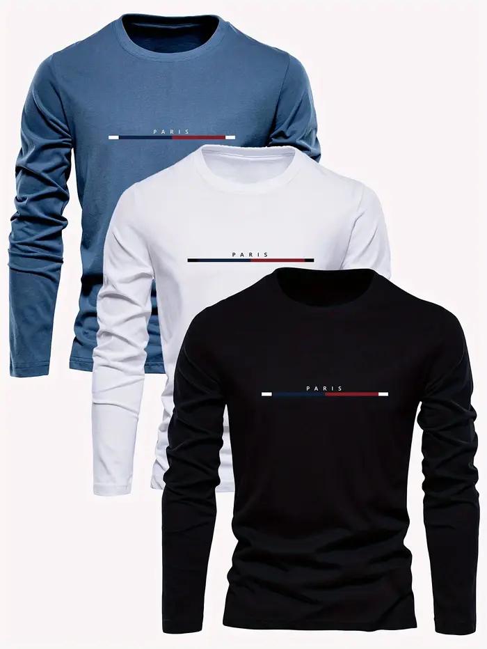 T-shirt à manches longues et col rond pour homme
