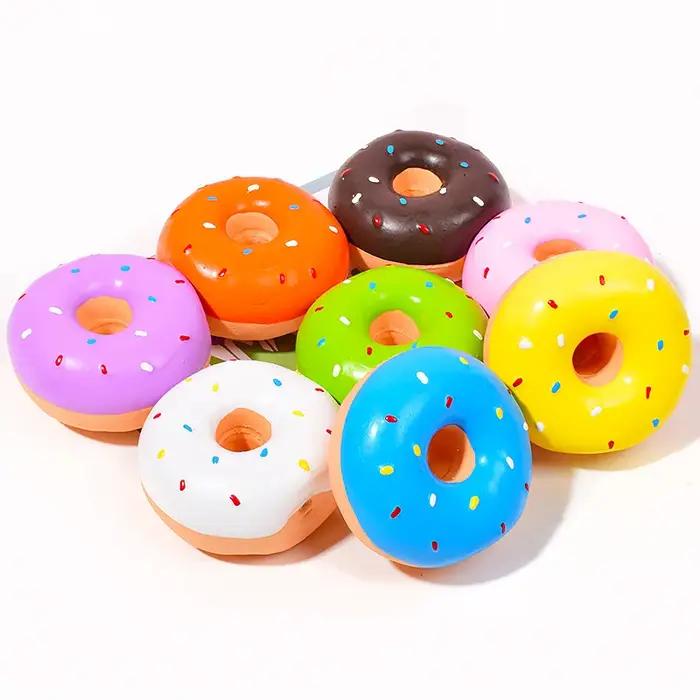 Jouets pour chiens couineurs en forme de beignet jouet interactif meulage des dents