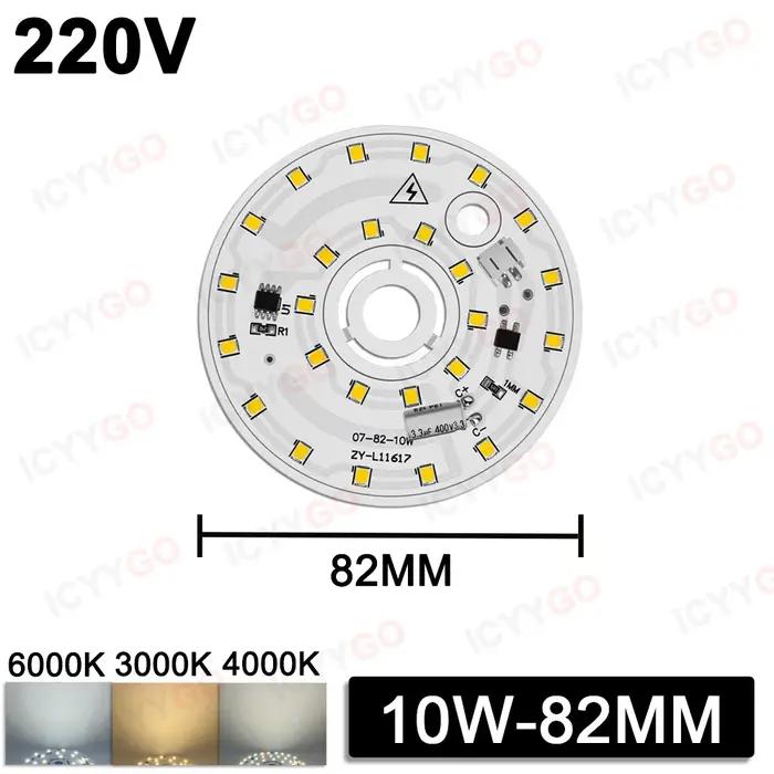 Panneau LED rond sans pilote 5W 6W 10W 12W 15W 220V Blanc chaud 3000K Blanc naturel Accessoires pour