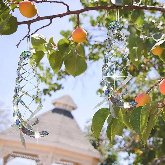 Répulsifs spirales réfléchissantes pour oiseaux de jardin piscine et maison sécurisant l'espace extérieur pour tranquillité et beauté