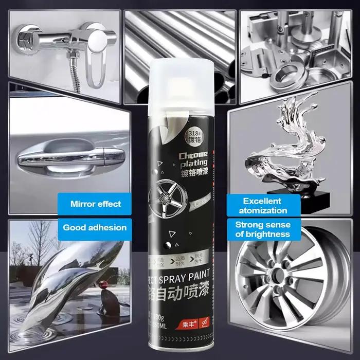 Spray de placage chromé pour voiture et décoration intérieure brillante et durable pour la maison et les projets de bricolage