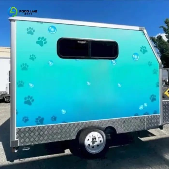 Remorque pour animaux de compagnie personnalisée acier inoxydable toilettage mobile pour chiens haute qualité occassions spéciales sanitaires équipements inclus