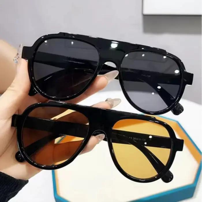 Lunettes de soleil rétro grand cadre 2024 pour hommes et femmes - Protection UV voyage, montagne et outdoor