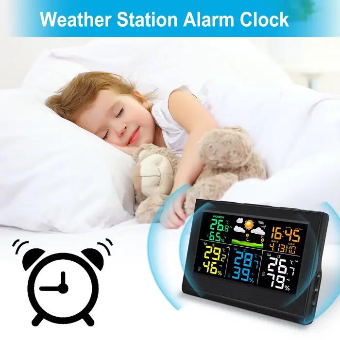Station météo sans fil 2025, thermomètre numérique intérieur/extérieur, hygromètre avec 3 capteurs à distance, prévisions météo, heure pour la maison