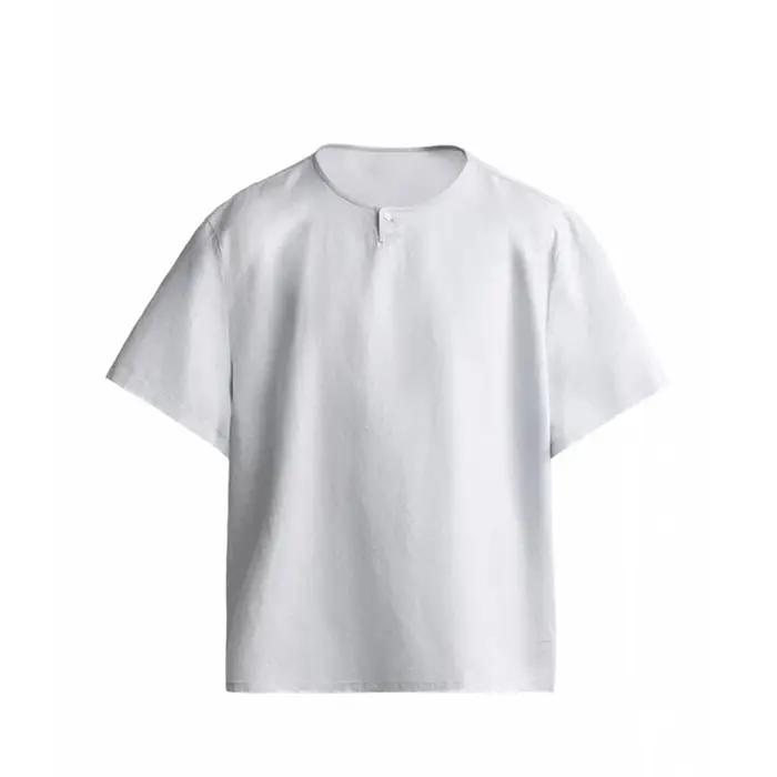 T-shirt Homme Col Rond Manches Courtes en Coton Chanvre Couleur Unie Coupe Ample Haute Qualité Nouvelle Collection 2026